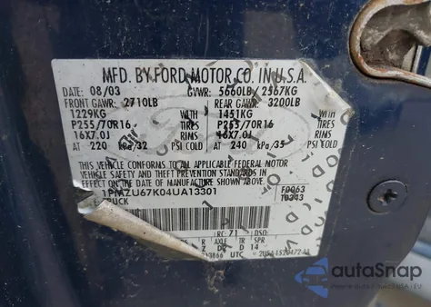 2004 Ford Explorer Sport Trac Adrenalin/Xls/Xlt из США, поврежденный, VIN 1FMZU67K04UA13301